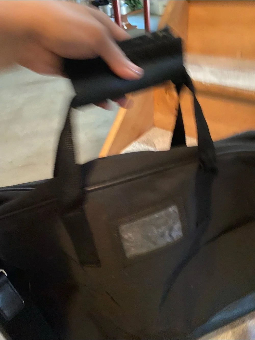 Calvin Klein Black Canvas Duffel Bag with Shoulder Strap